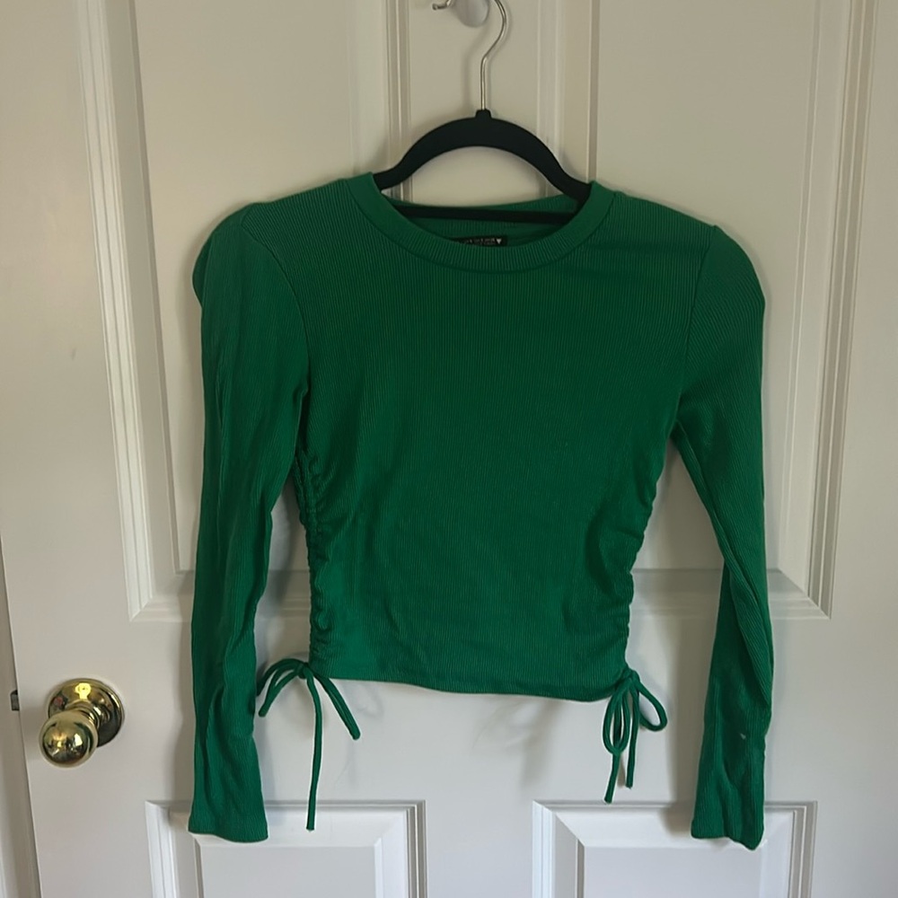 Zara Green Longsleeve with Adjustable ties on the sides